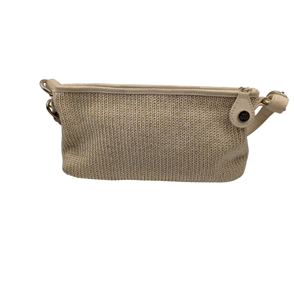 The Sak Shoulder Bag Cream Gold Metallic Crochet Woven Boho - Medium - Picture 3 of 15